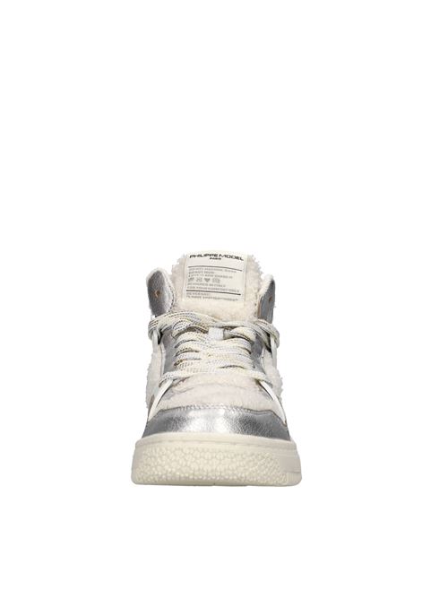 Sneakers in pelle e tessuto PHILIPPE MODEL | LGMD NN01BEIGE-ARGENTO